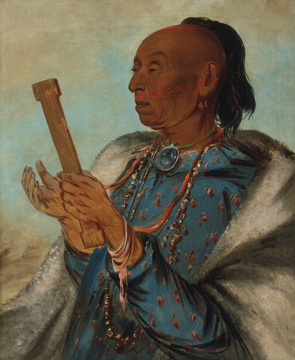 Ah-tón-we-tuck, dindon, répétant sa prière - George Catlin