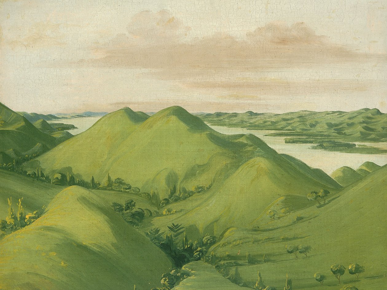 De magnifiques falaises herbeuses, à 110 miles au-dessus de St. Louis - George Catlin
