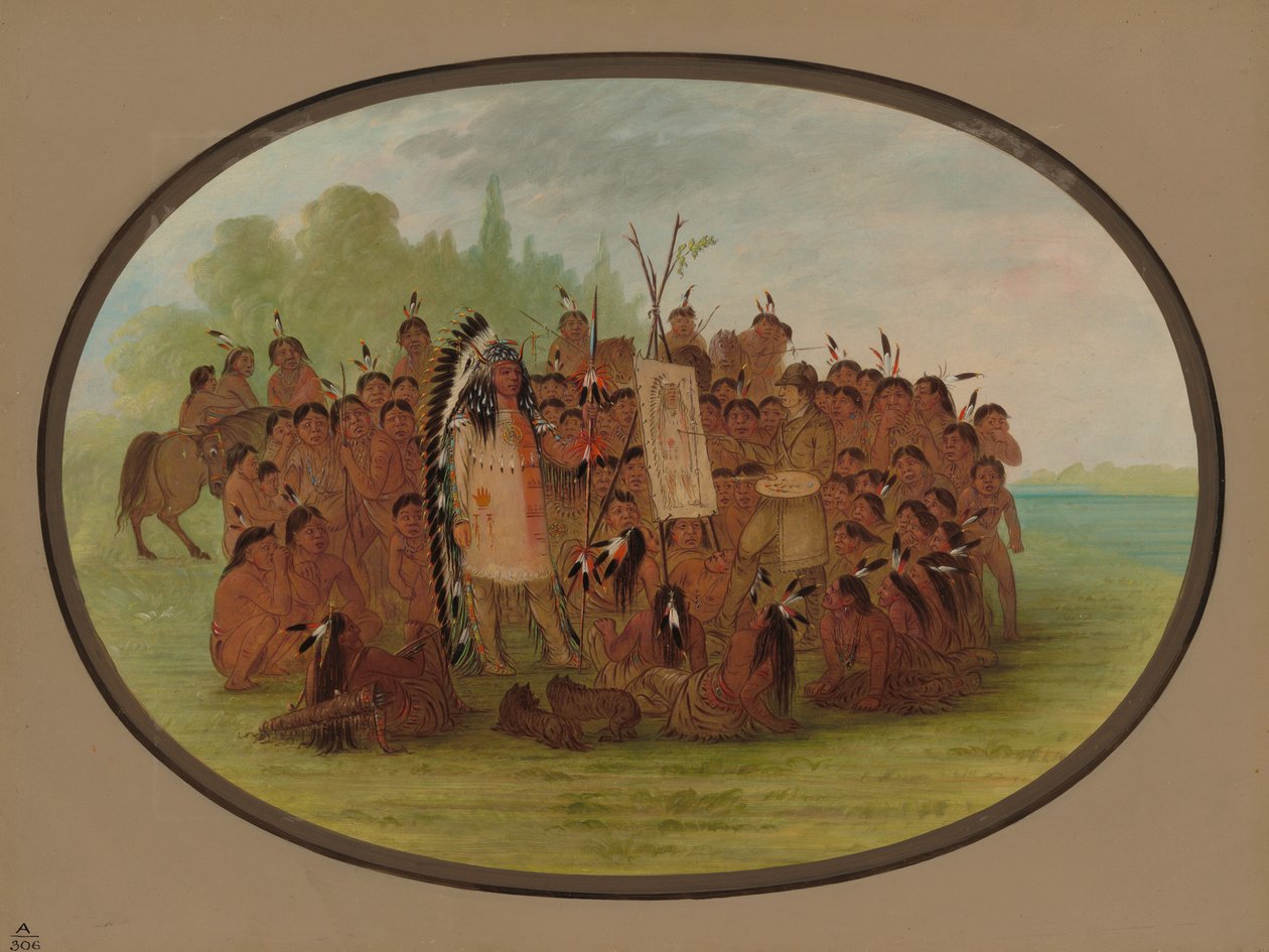 Catlin Peignant le Portrait de Mah-to-toh-pa - Mandan - George Catlin
