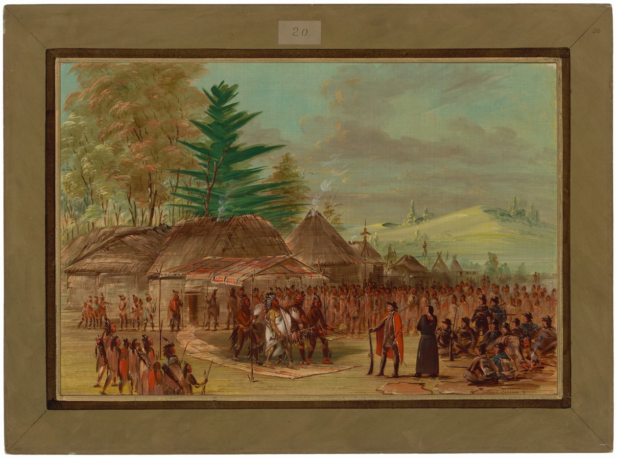 Le chef des Indiens Taensa reçoit La Salle. 20 mars 1682 - George Catlin