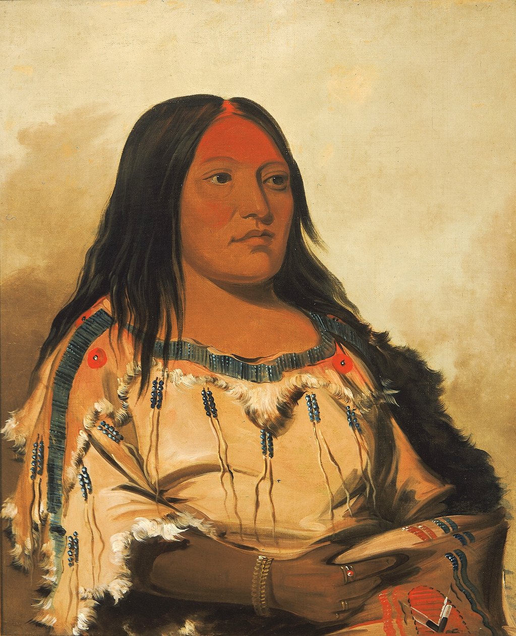 Eeh-nís-kim, pierre de cristal, épouse du chef - George Catlin