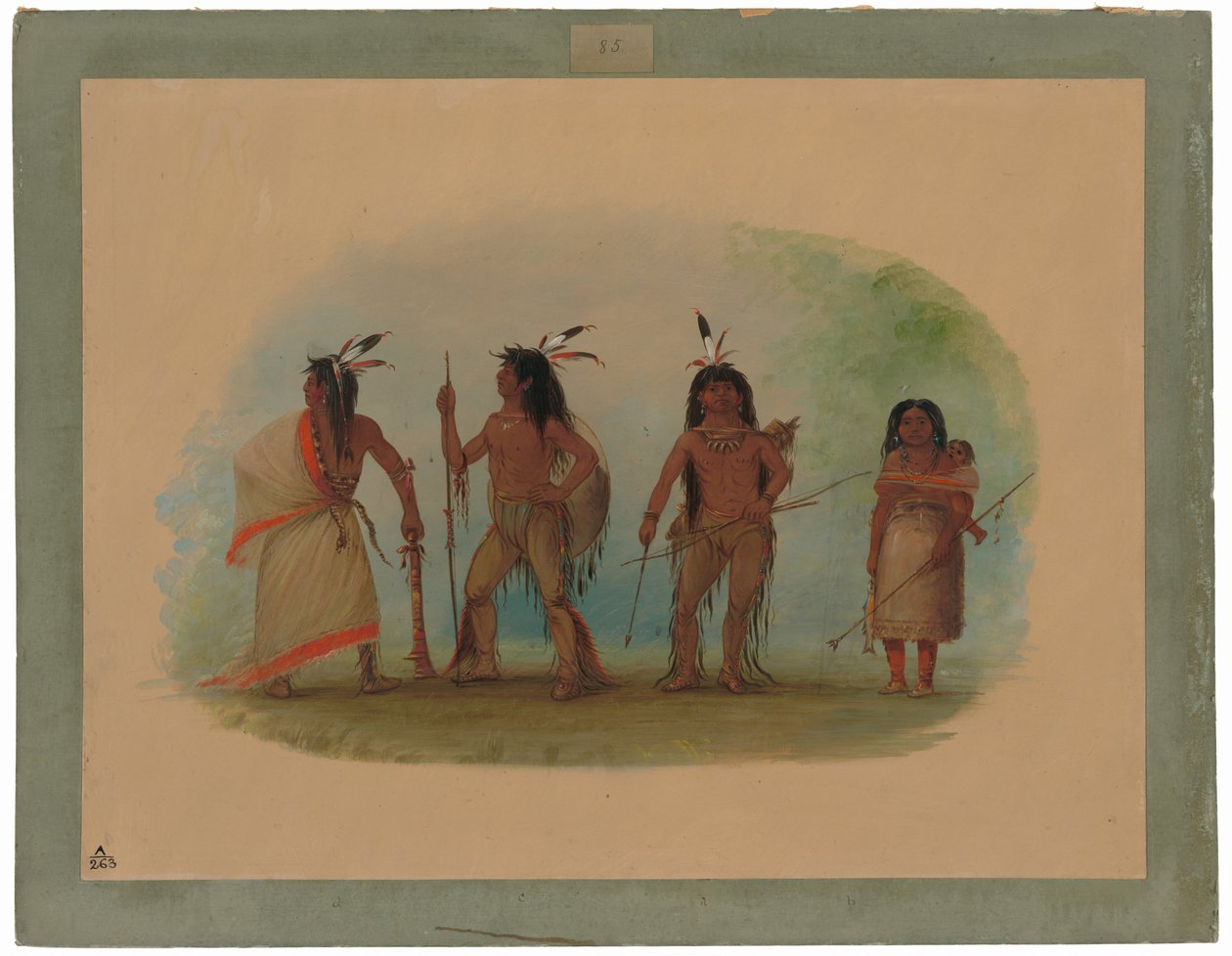 Quatre Indiens Apaches - George Catlin