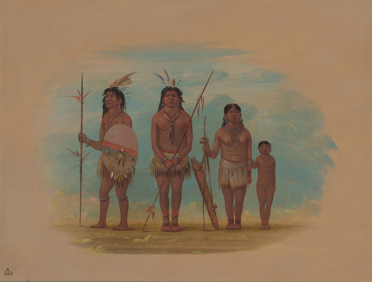 Quatre Indiens Xingu - George Catlin