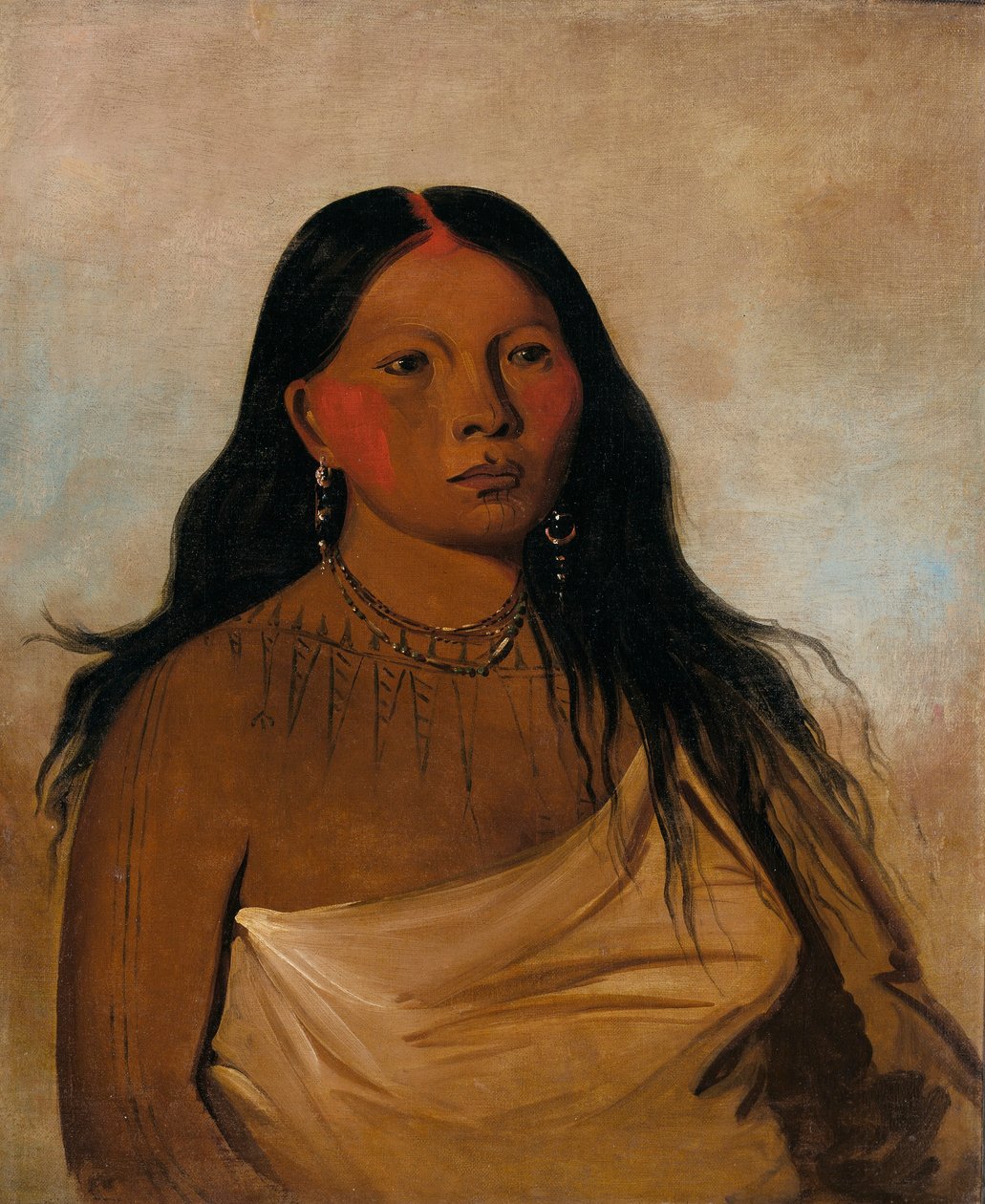 Káh-kée-tsee, Cuisses, une femme de Wichita - George Catlin
