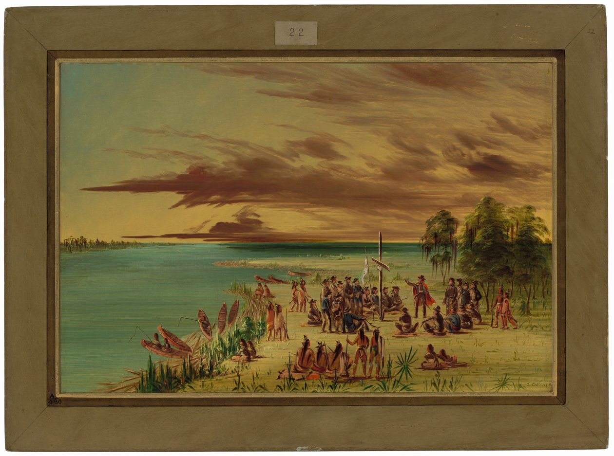 La Salle revendique la Louisiane au nom de la France. 9 avril 1682 - George Catlin