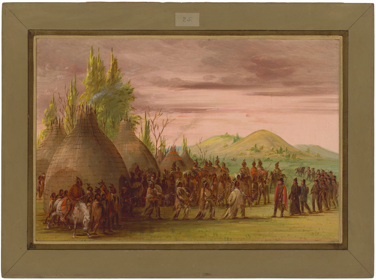 La Salle reçu dans le village des Indiens Cenis. 6 mai 1686 - George Catlin