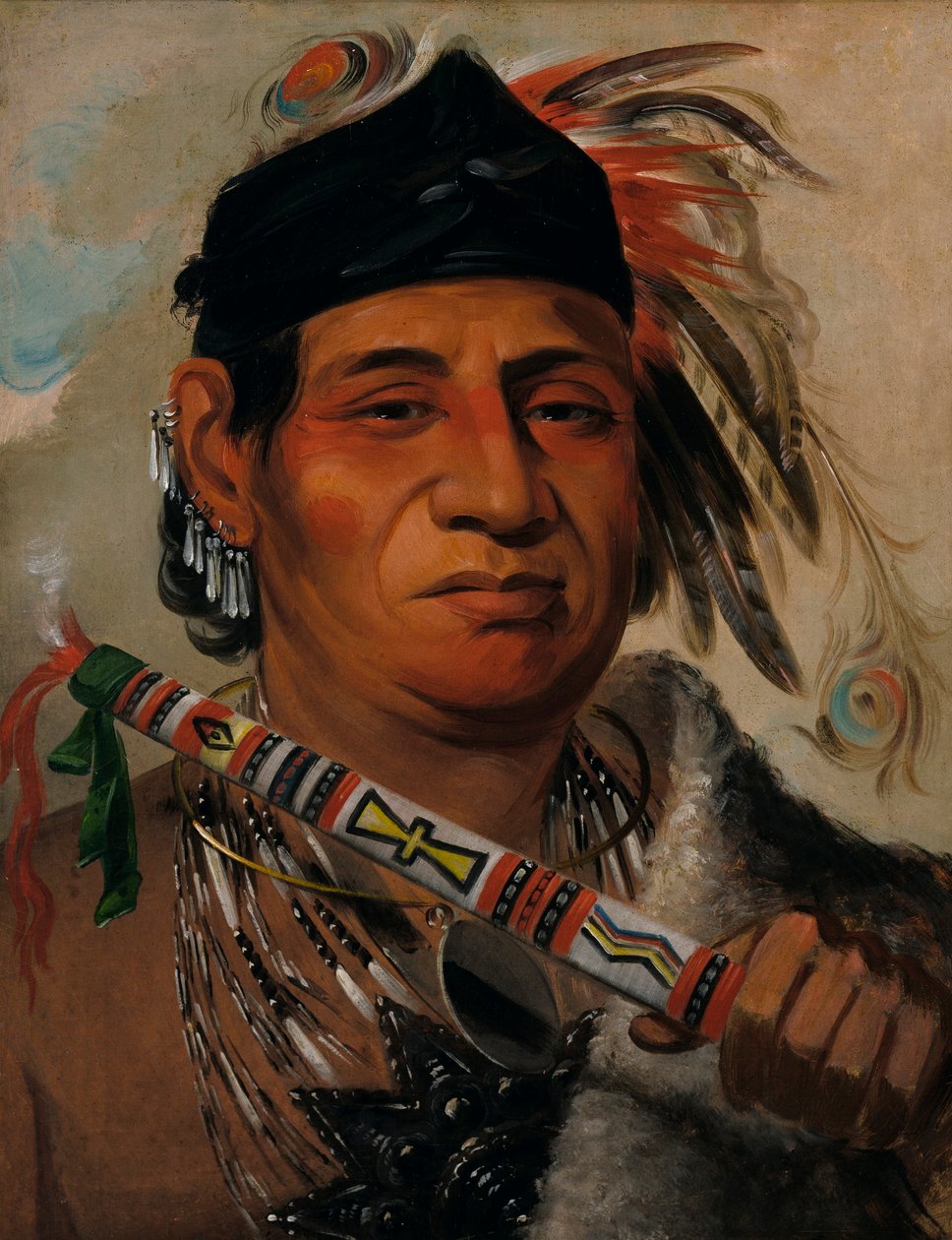 Mah-kée-mee-teuv, ours grizzly, chef de la tribu - George Catlin