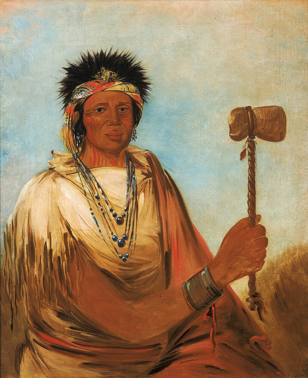Men-són-se-ah, la main gauche, un guerrier - George Catlin