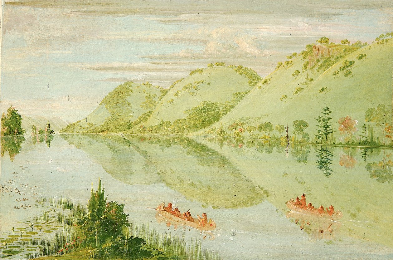 Picturesque Bluffs above Prairie du Chien - George Catlin