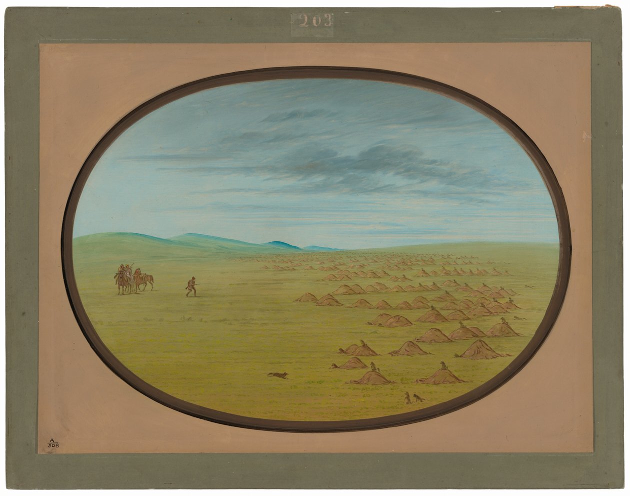 Village de chiens de prairie - George Catlin