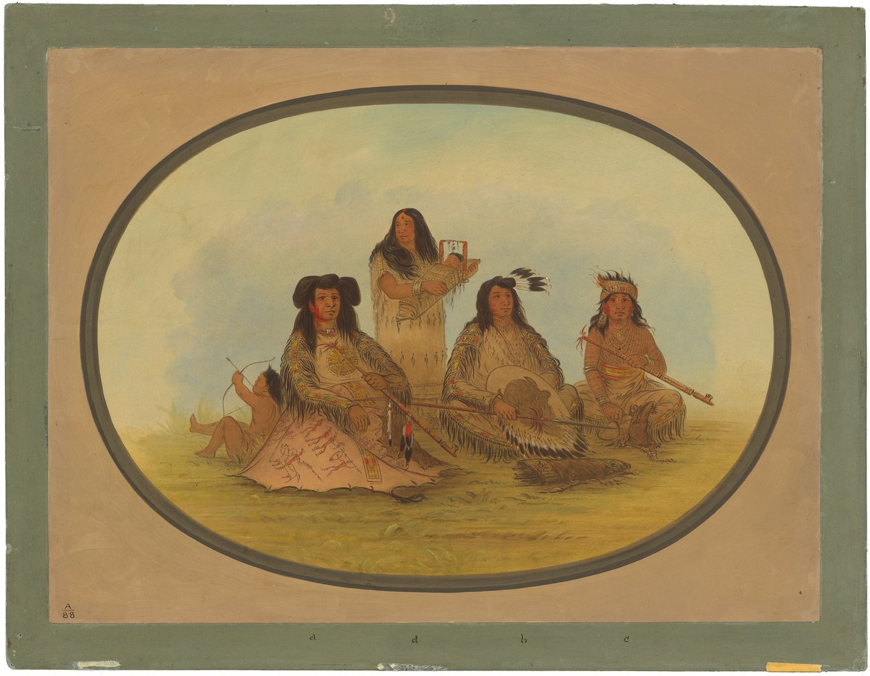Le chef Sioux avec plusieurs Indiens - George Catlin
