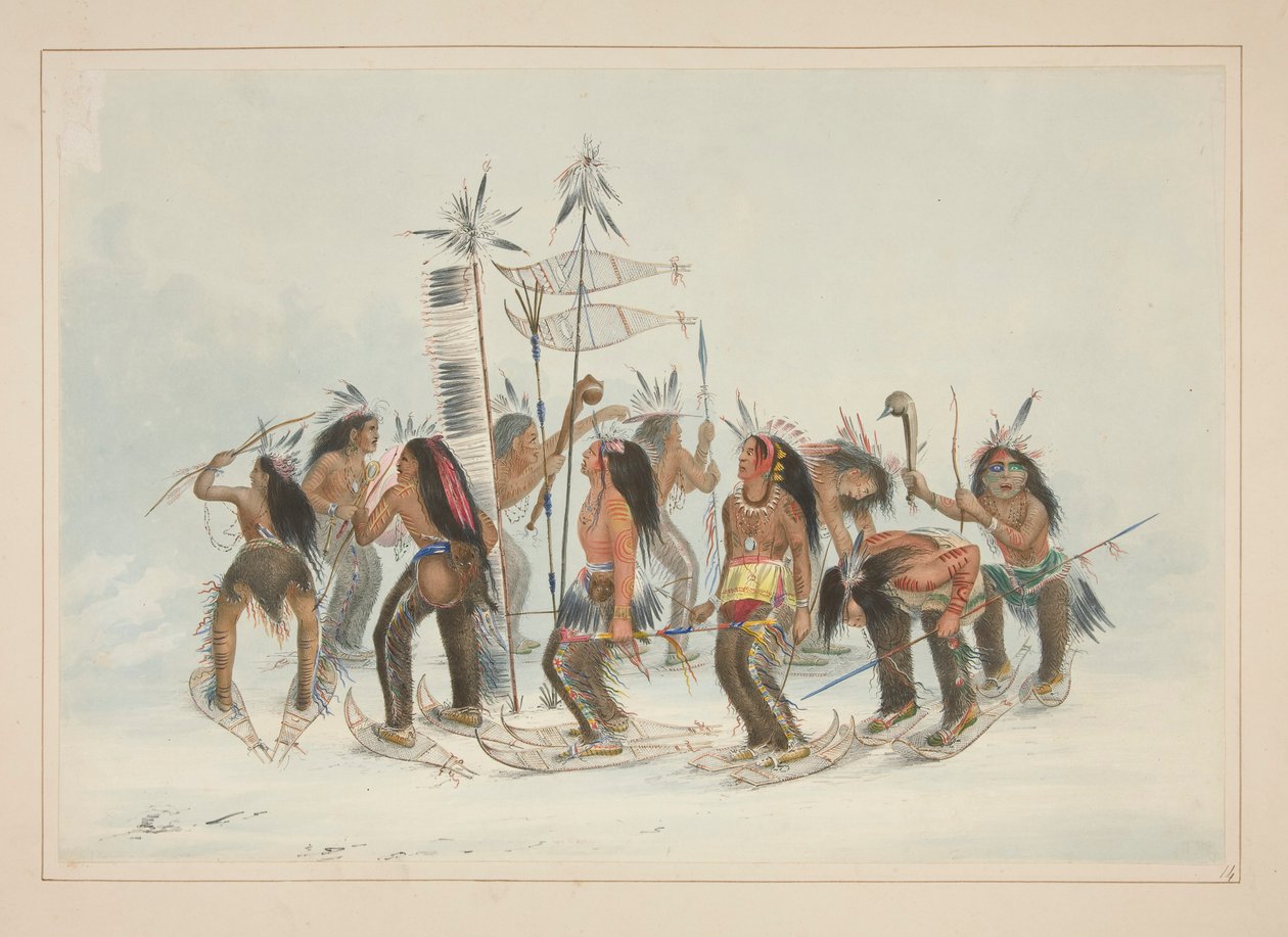 La danse des raquettes, pl. 14 du Portfolio des Indiens d