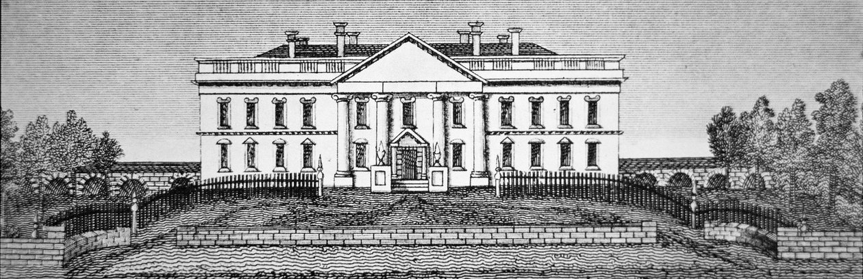 La Maison Blanche en 1820 (gravure) - George Catlin