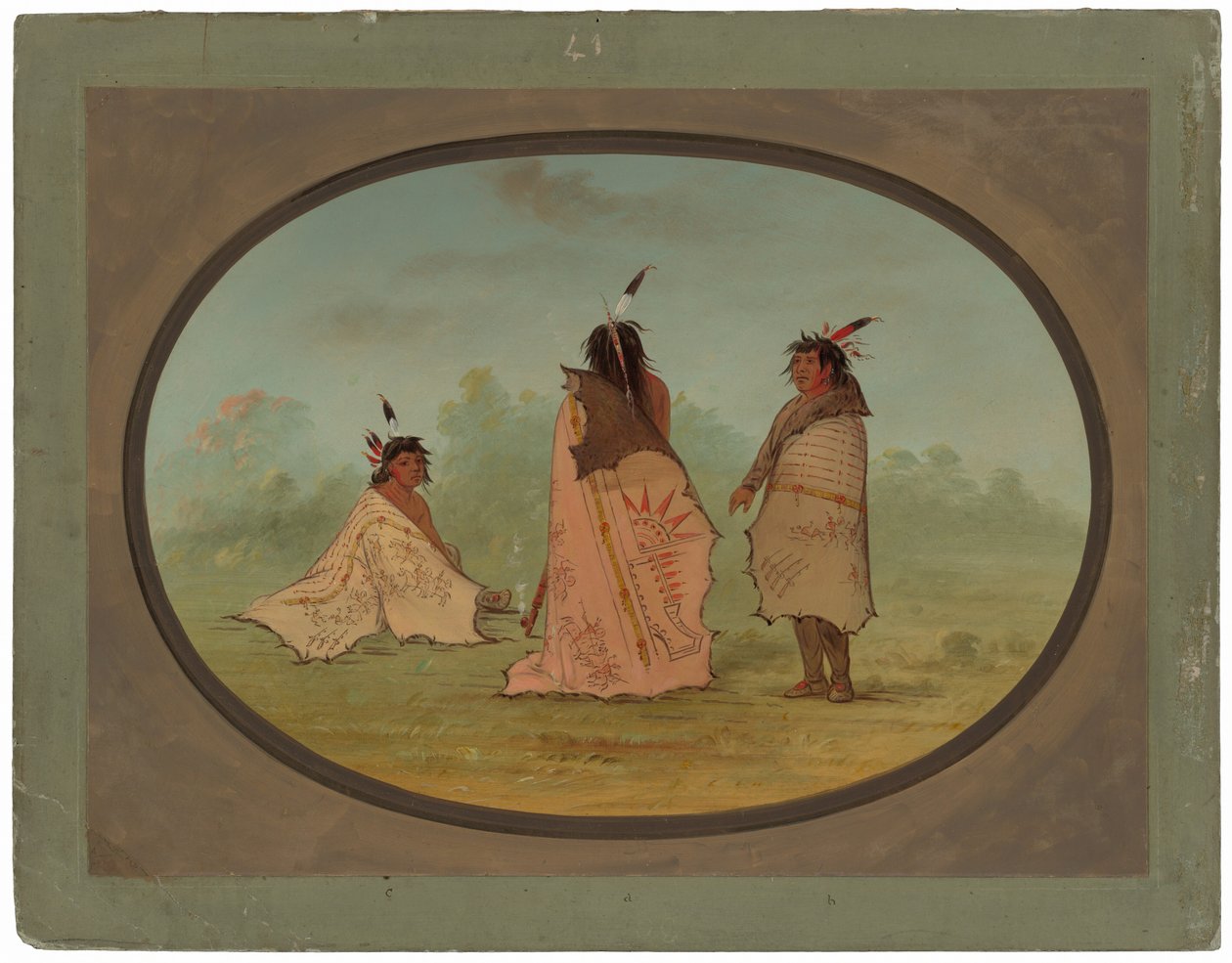 Trois hommes Blackfoot - George Catlin