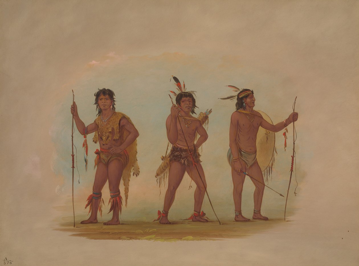 Trois hommes Chaymas, 1854-1869 - George Catlin