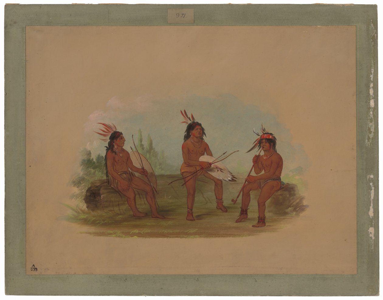 Trois jeunes hommes Chinook - George Catlin