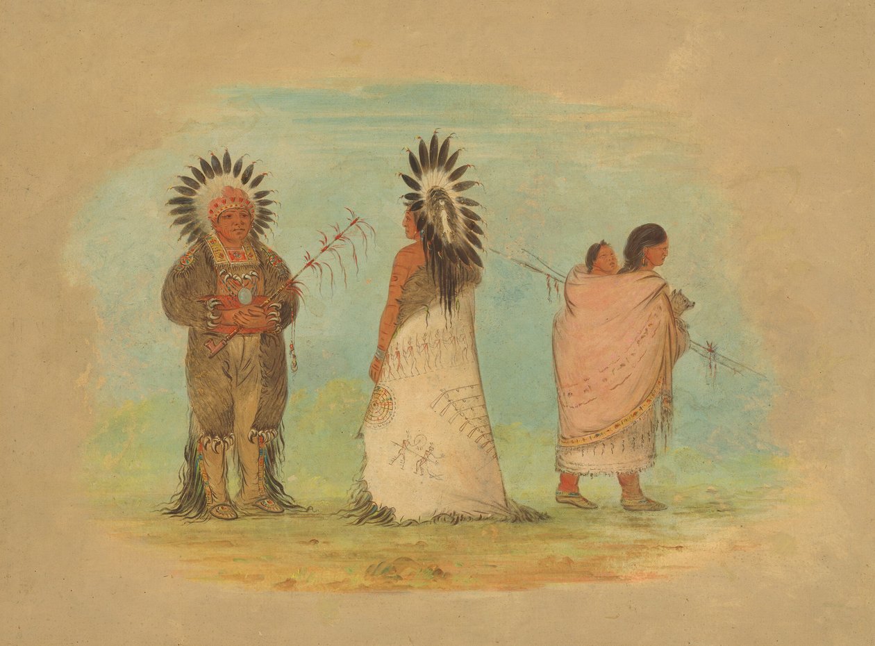 Deux chefs Ottoe et une femme - George Catlin