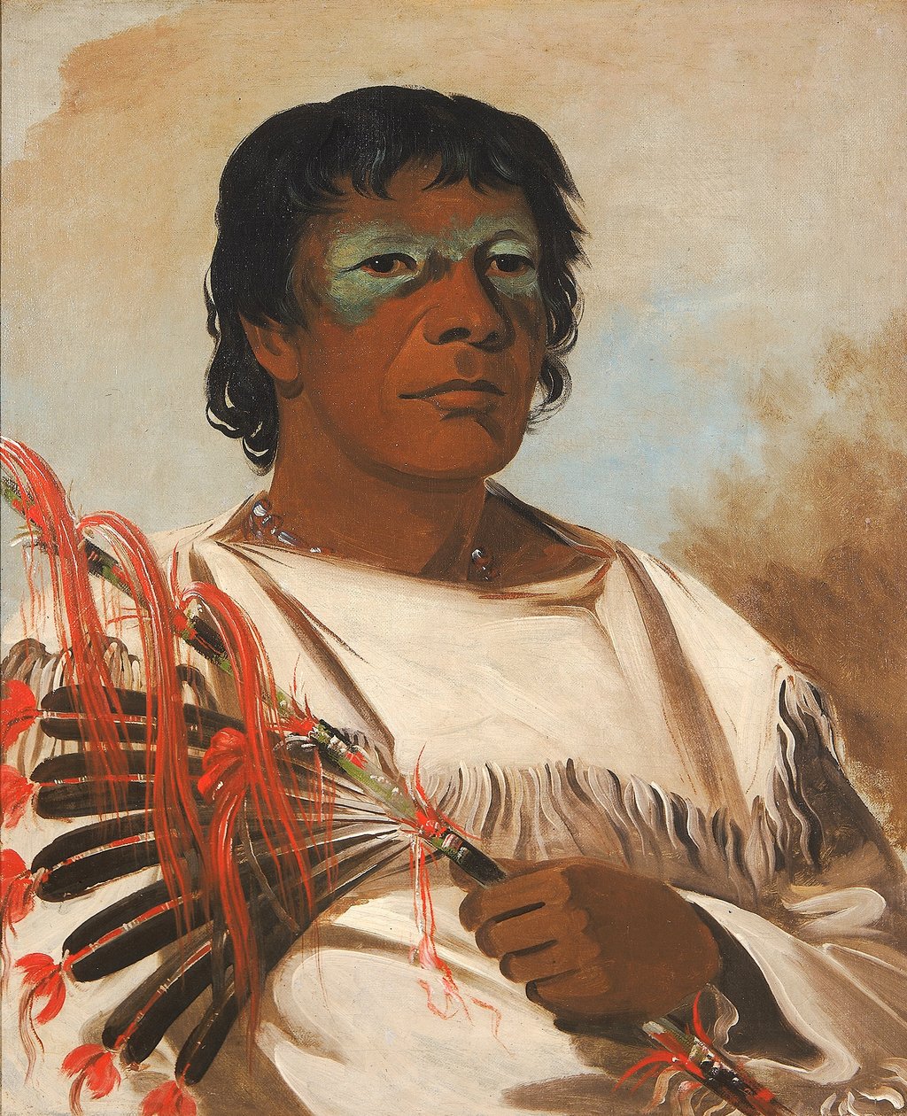 Wah-pe-kée-suck, Nuage blanc (appelé le Prophète), conseiller de Black Hawk - George Catlin