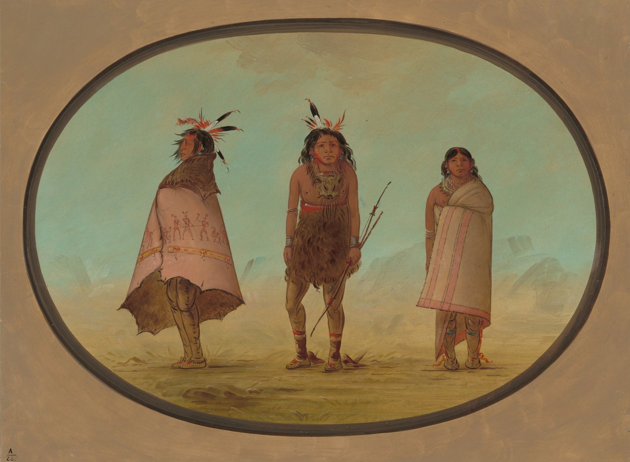 Yntah Medicine Man, un Guerrier et une Femme - George Catlin