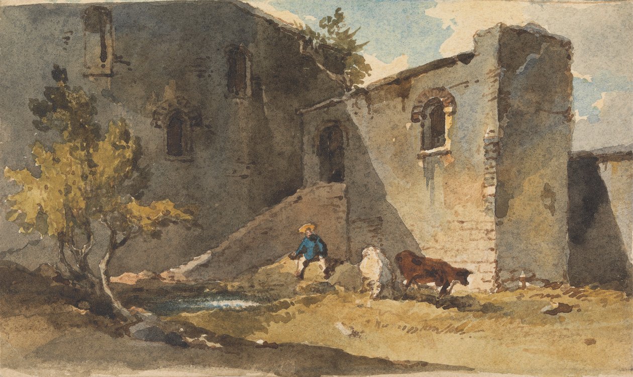 Figure avec du bétail à l