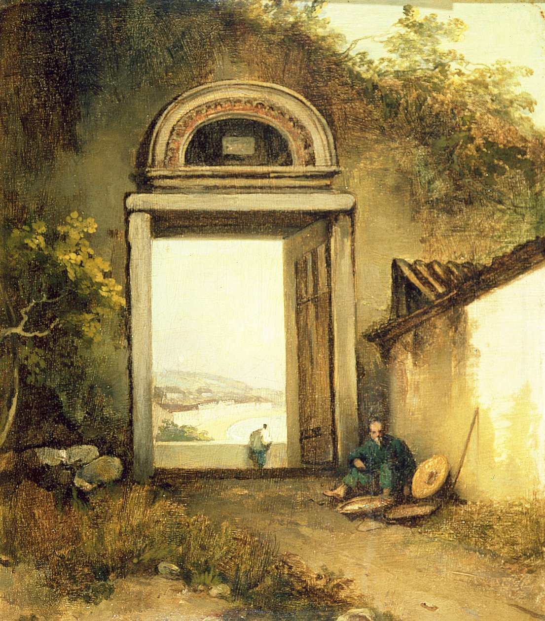 Vue de Praya Grande, Macao, depuis une porte sur la colline de Penha - George Chinnery