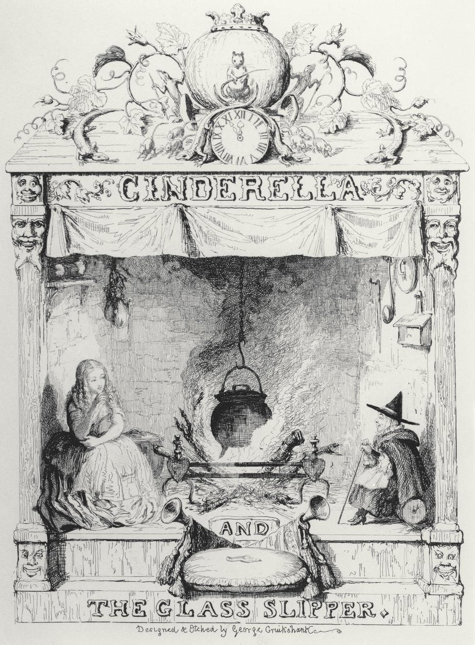 Frontispice de Cendrillon et la pantoufle de verre par Charles Perrault - George Cruikshank