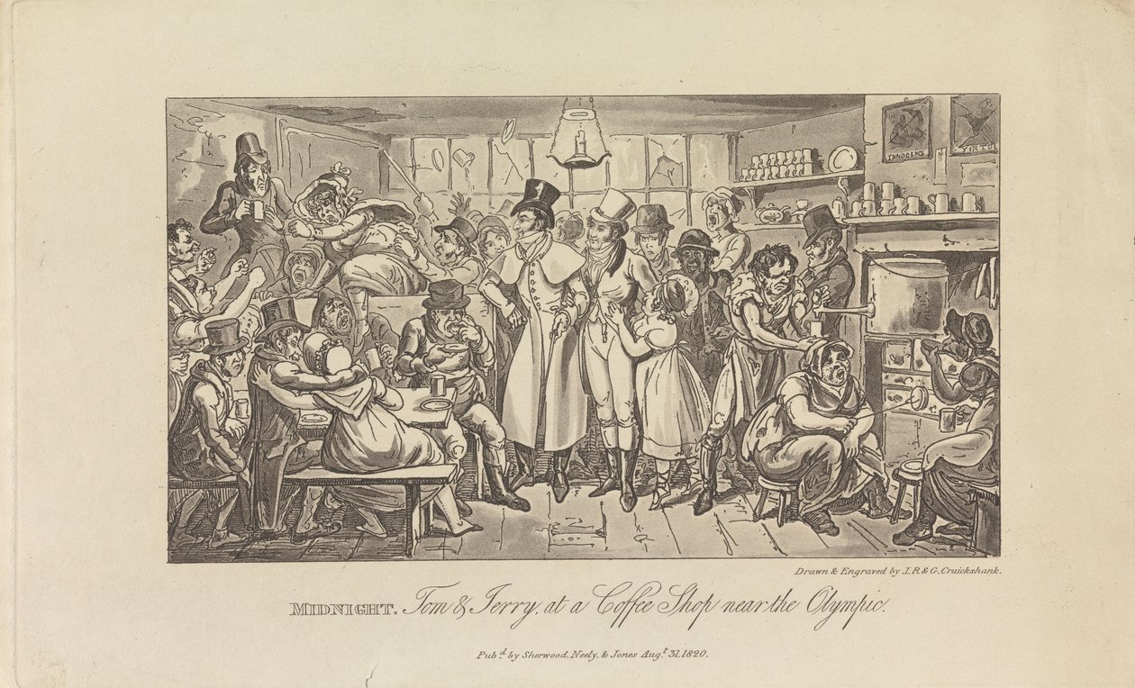 Minuit, Tom & Jerry dans un café... - George Cruikshank