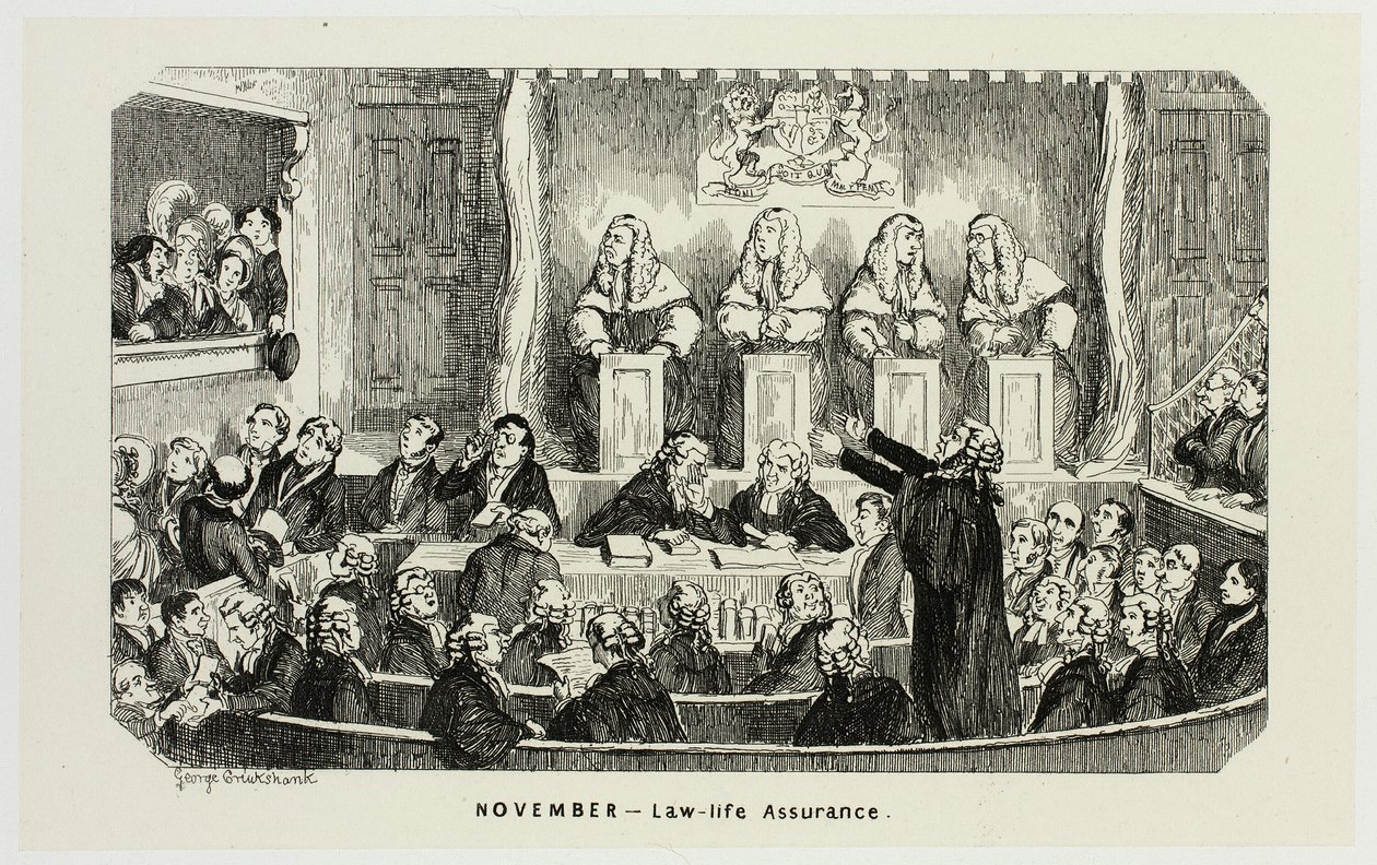 Novembre - Assurance de la vie juridique, des gravures sur acier de George Cruikshank aux Almanachs comiques : 1835-1853 - George Cruikshank