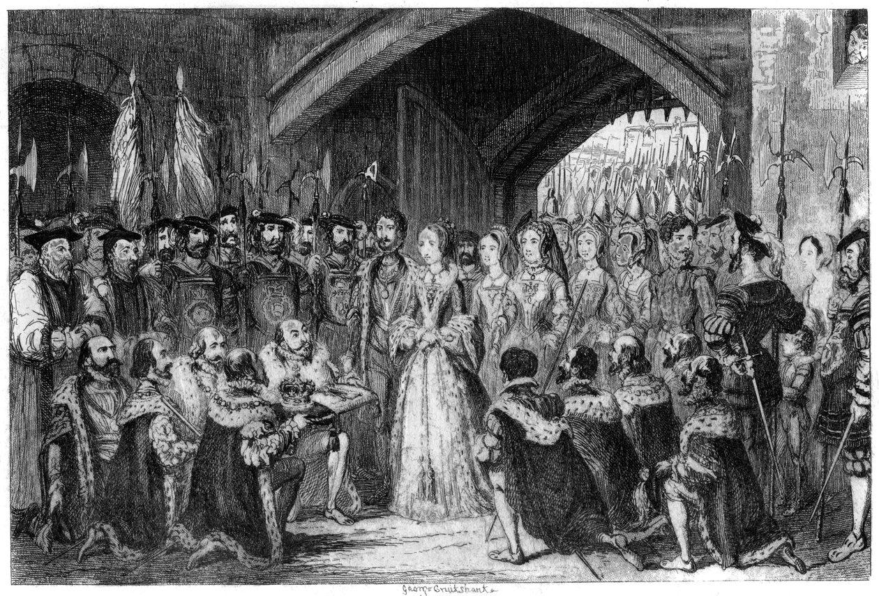 Entrée de la reine Jane dans la tour, 1553 1840 - George Cruikshank