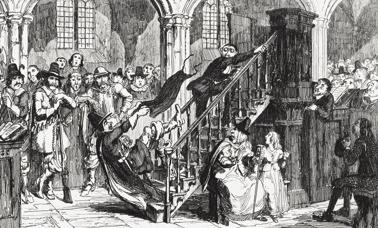 Révérend Holdenough pendant un service, illustration de 