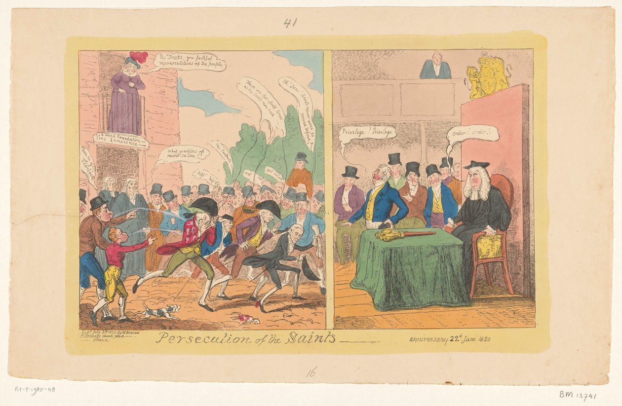 Caricature de la politique intérieure anglaise, 1820 - George Cruikshank