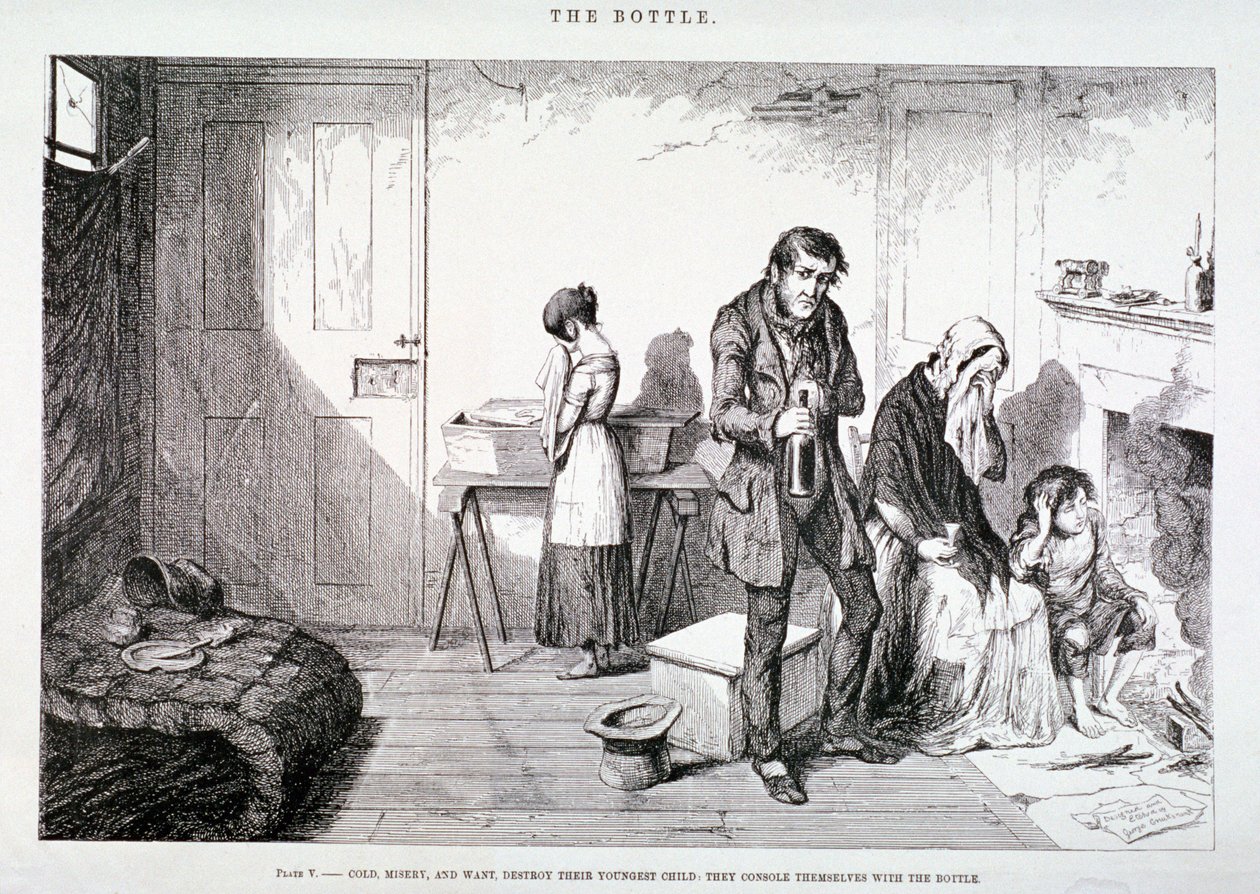 La Bouteille, 1847 - George Cruikshank