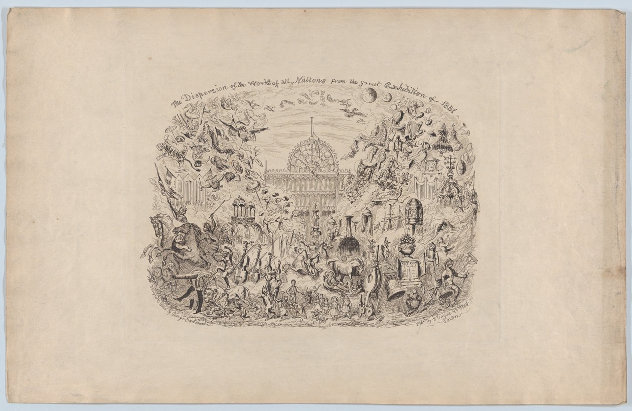 La Dispersion des œuvres de toutes les nations de la Grande Exposition de 1851, 1851 - George Cruikshank