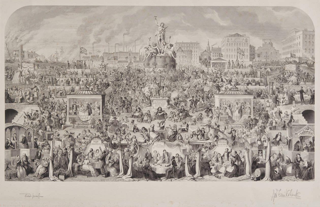 Les coutumes de boisson de la société ou le culte de Bacchus - George Cruikshank