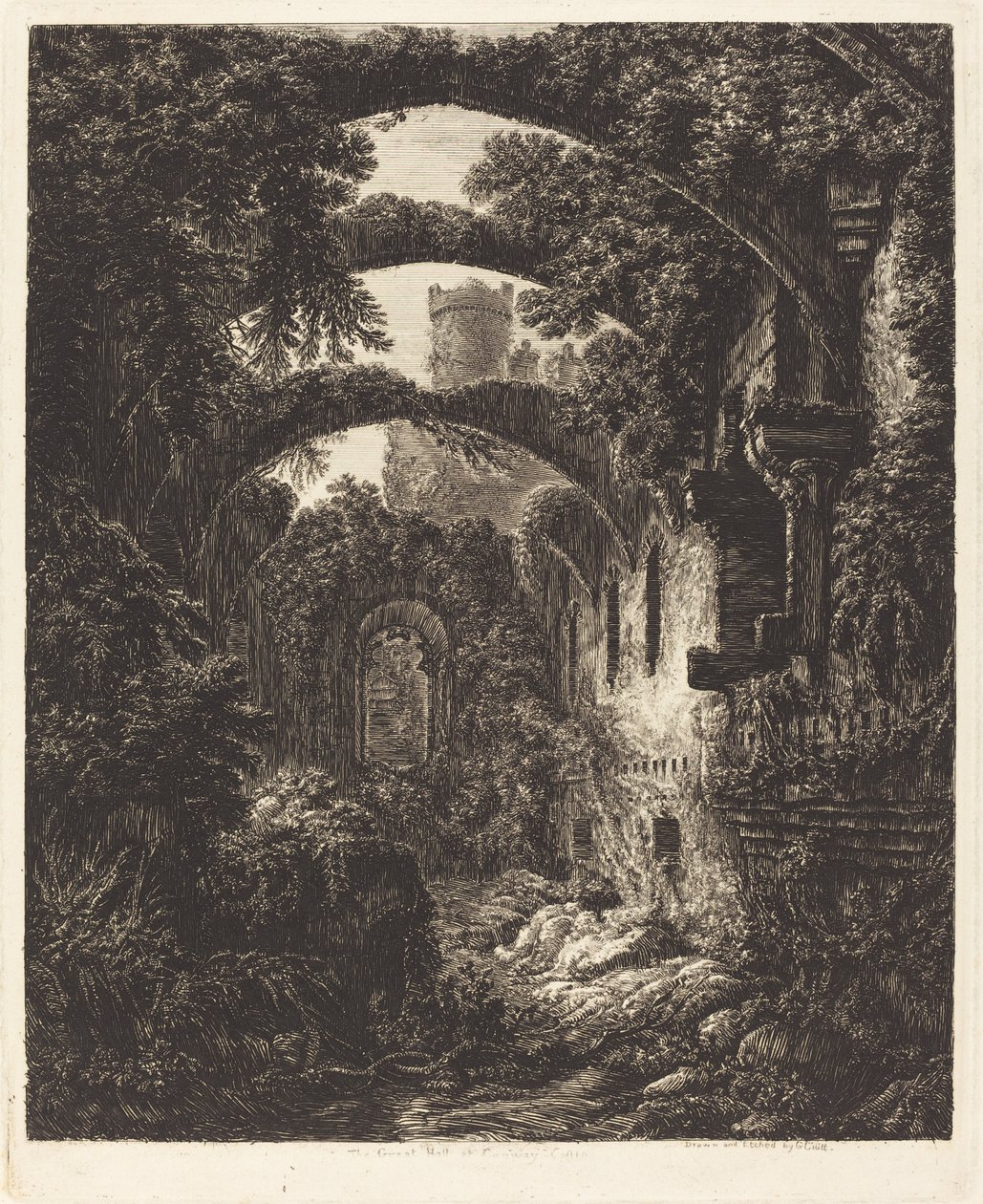 La grande salle du château de Conway - George Cuitt the Younger