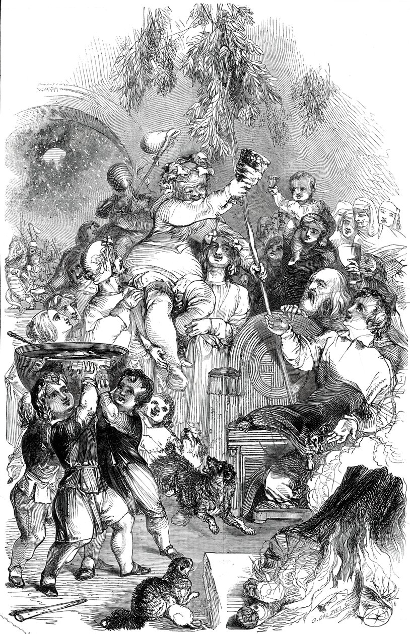 Apportant Noël - dessiné par William Harvey - George Dalziel