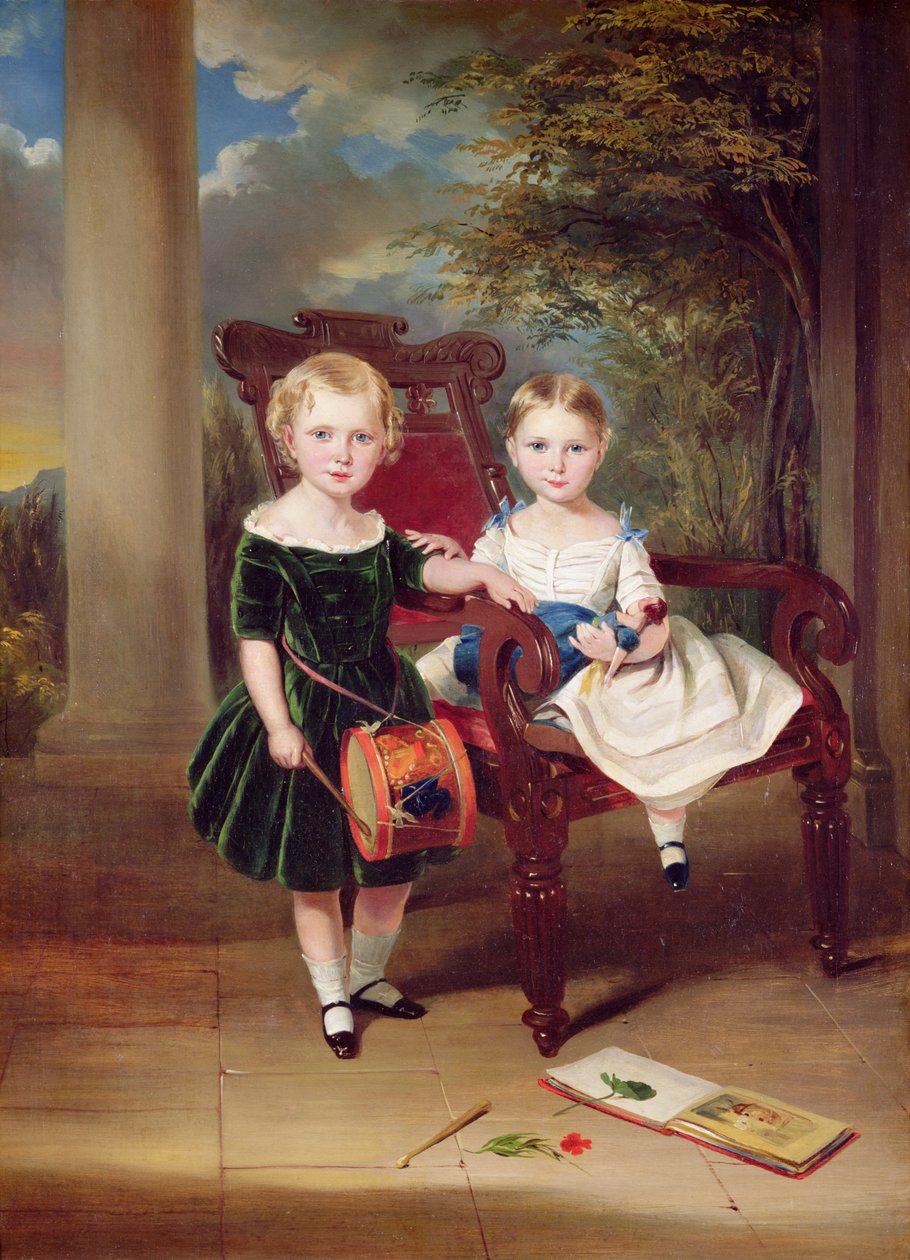 Portrait de deux enfants, Herbert et Rose, 1844 - George Duncan Beechey