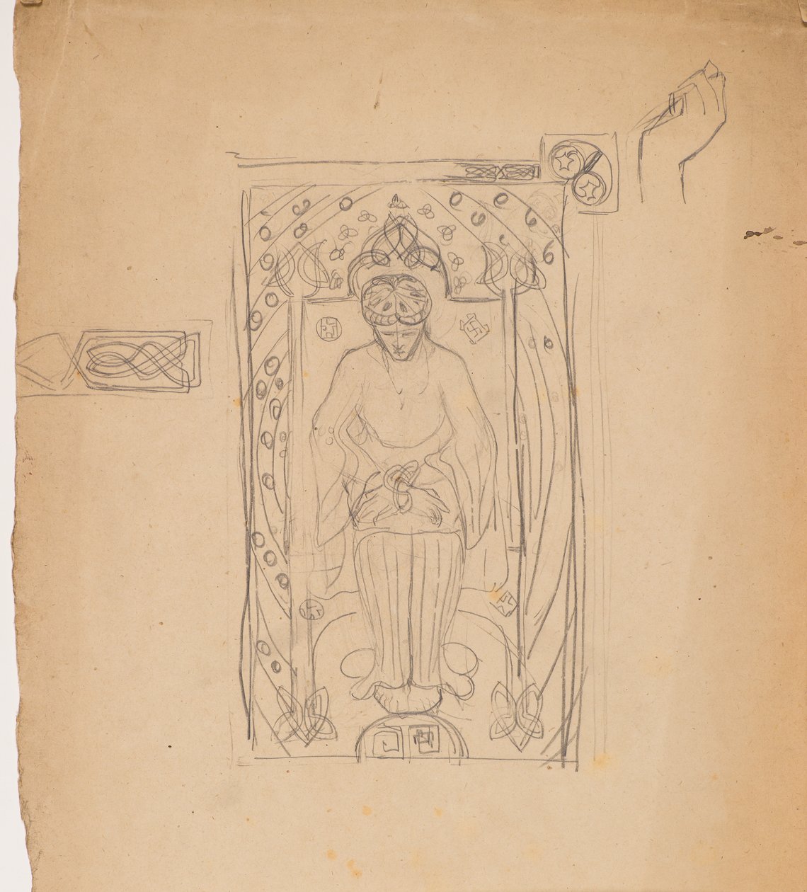 Étude [personnage assis dans une arche] - George Dutch Davidson