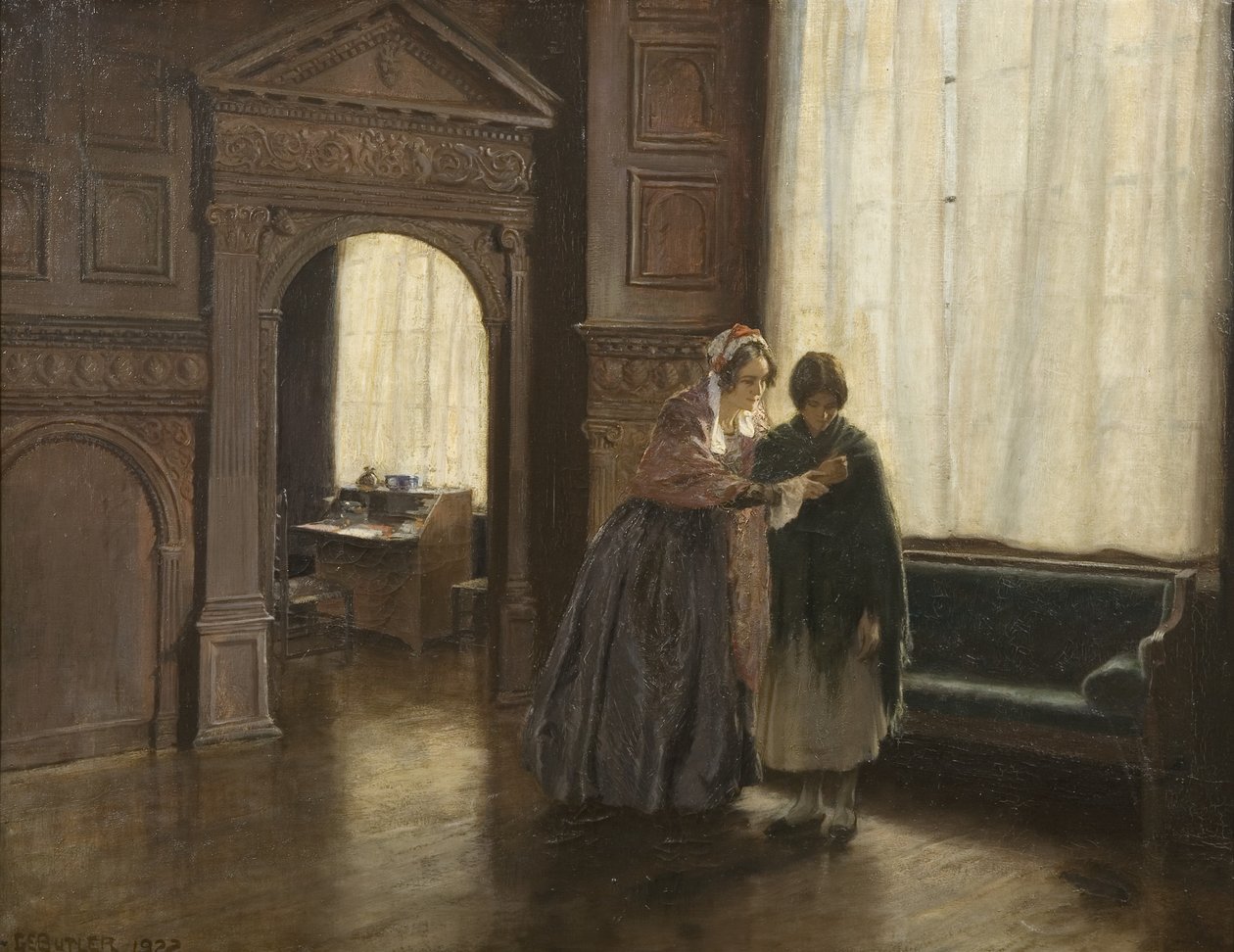 Mme Mary Carpenter et sa première fille réformatrice, Annie Woolham, à Red Lodge, 10 octobre - George Edmund Butler