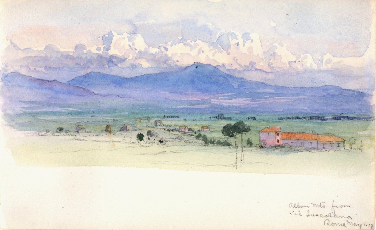 Monts Albains depuis la Via Tuscolana, Rome, 1900 - George Elbert Burr