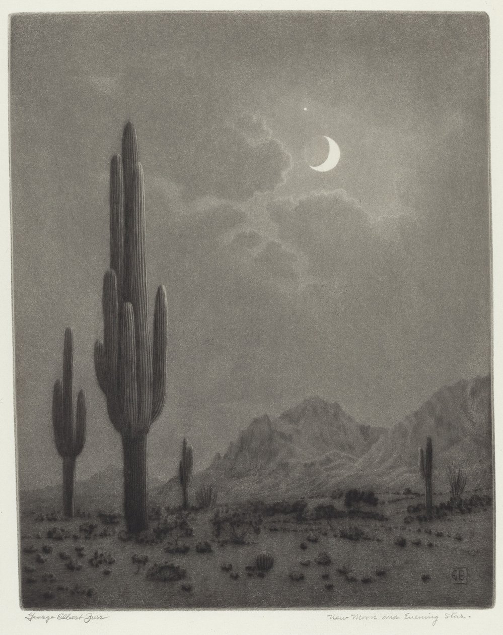 Nouvelle lune et étoile du soir - George Elbert Burr