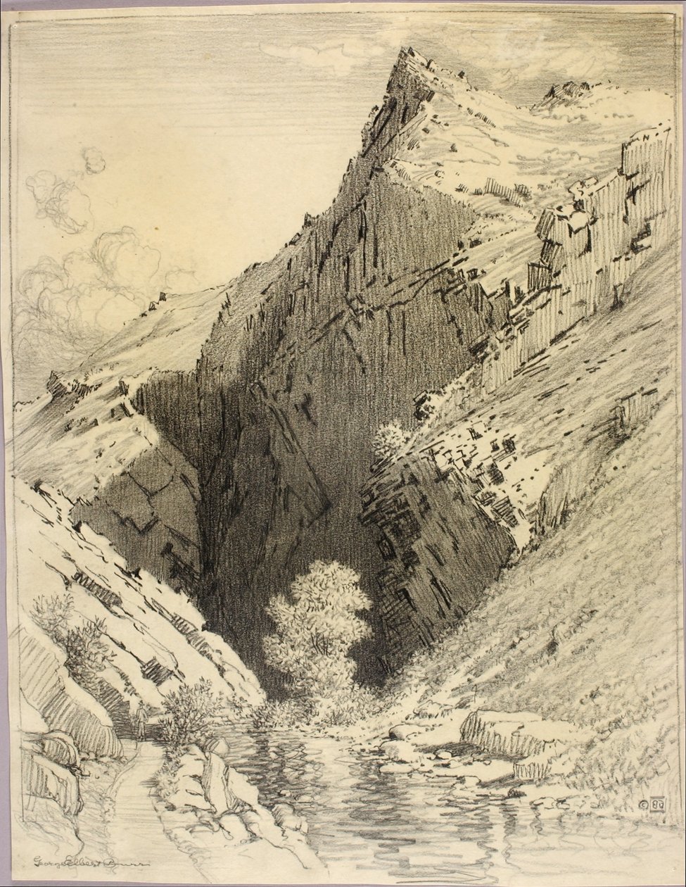 Sans titre (dessin de transfert pour Bear Creek Canyon, Denver, Colorado) - George Elbert Burr