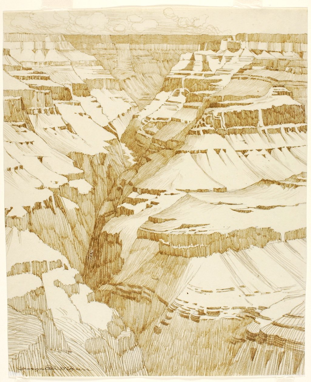 Sans titre (dessin de transfert pour Grand Canyon [n° 1]) - George Elbert Burr