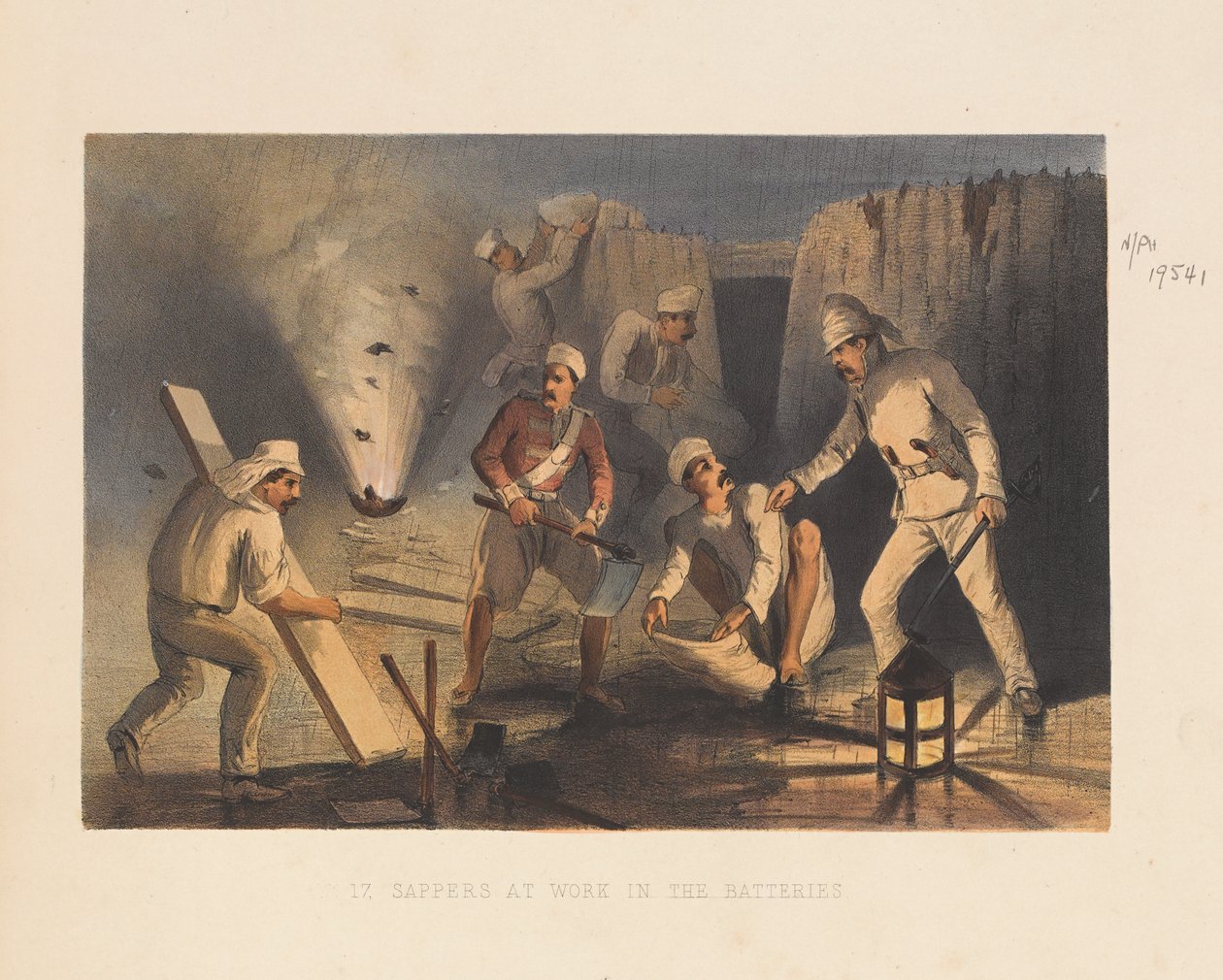 Sapeurs au travail dans les batteries, 1857 - George Francklin Atkinson