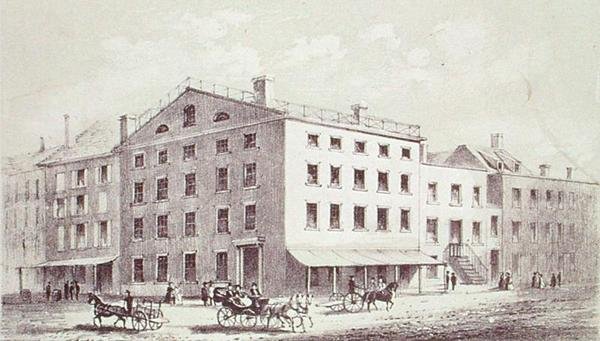 Taverne Fraunce, au coin des rues Broad et Peel, New York - George Hayward