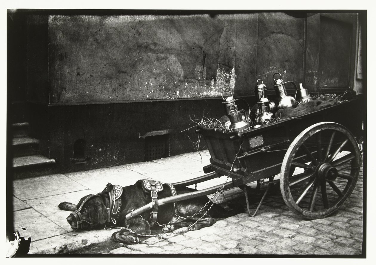 Chien de trait tirant une charrette avec des bidons - George Hendrik Breitner
