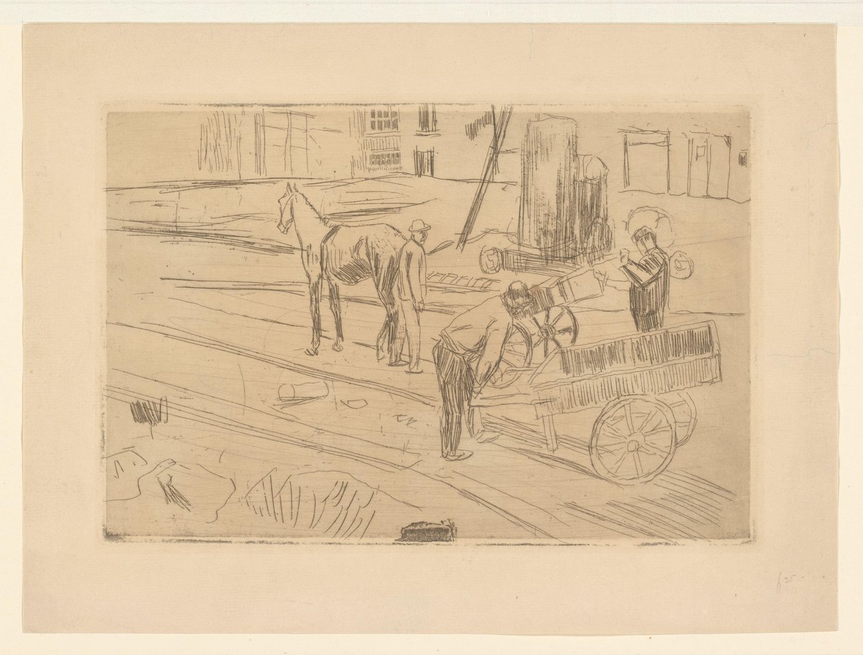 Travaux dans la fosse de construction Sint Agnietenstraat à Amsterdam - George Hendrik Breitner
