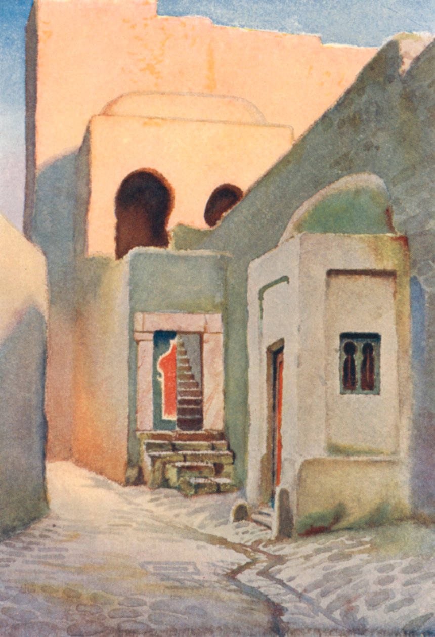Sanctuaire de rue à Tunis (lithographie couleur) - George Henry Benton Fletcher