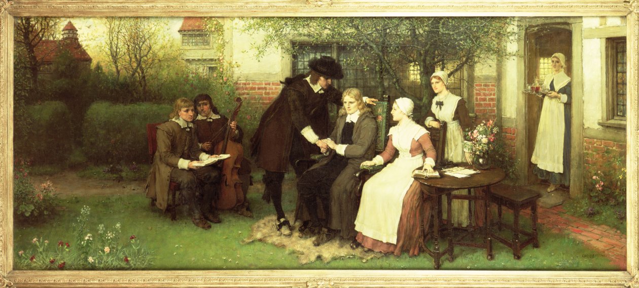 Andrew Marvell (1621-78) visitant son ami John Milton (1608-74) - George Henry Boughton