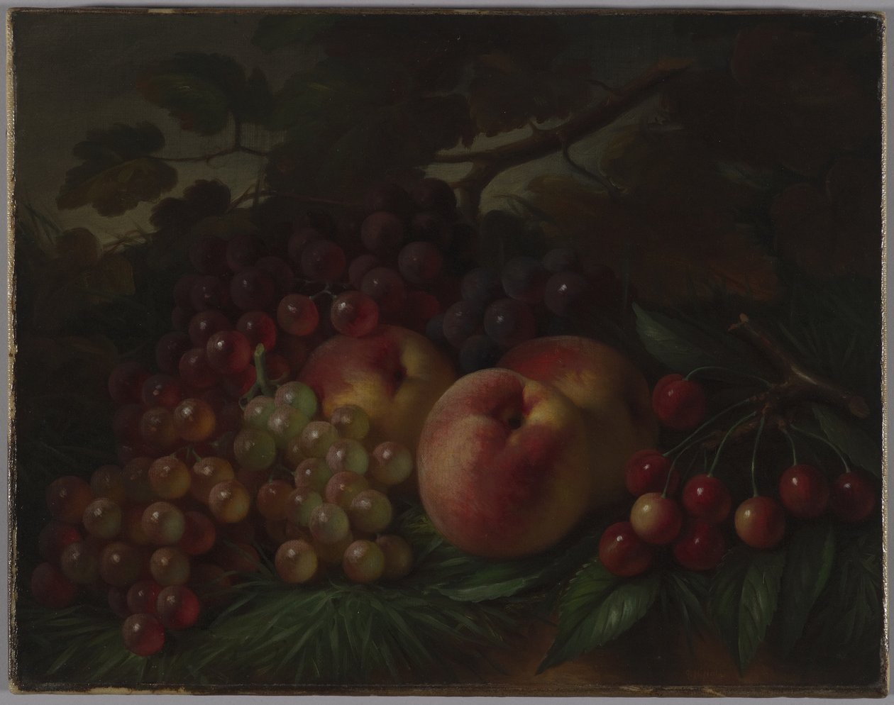 Pêches, raisins et cerises, vers 1860-70 - George Henry Hall